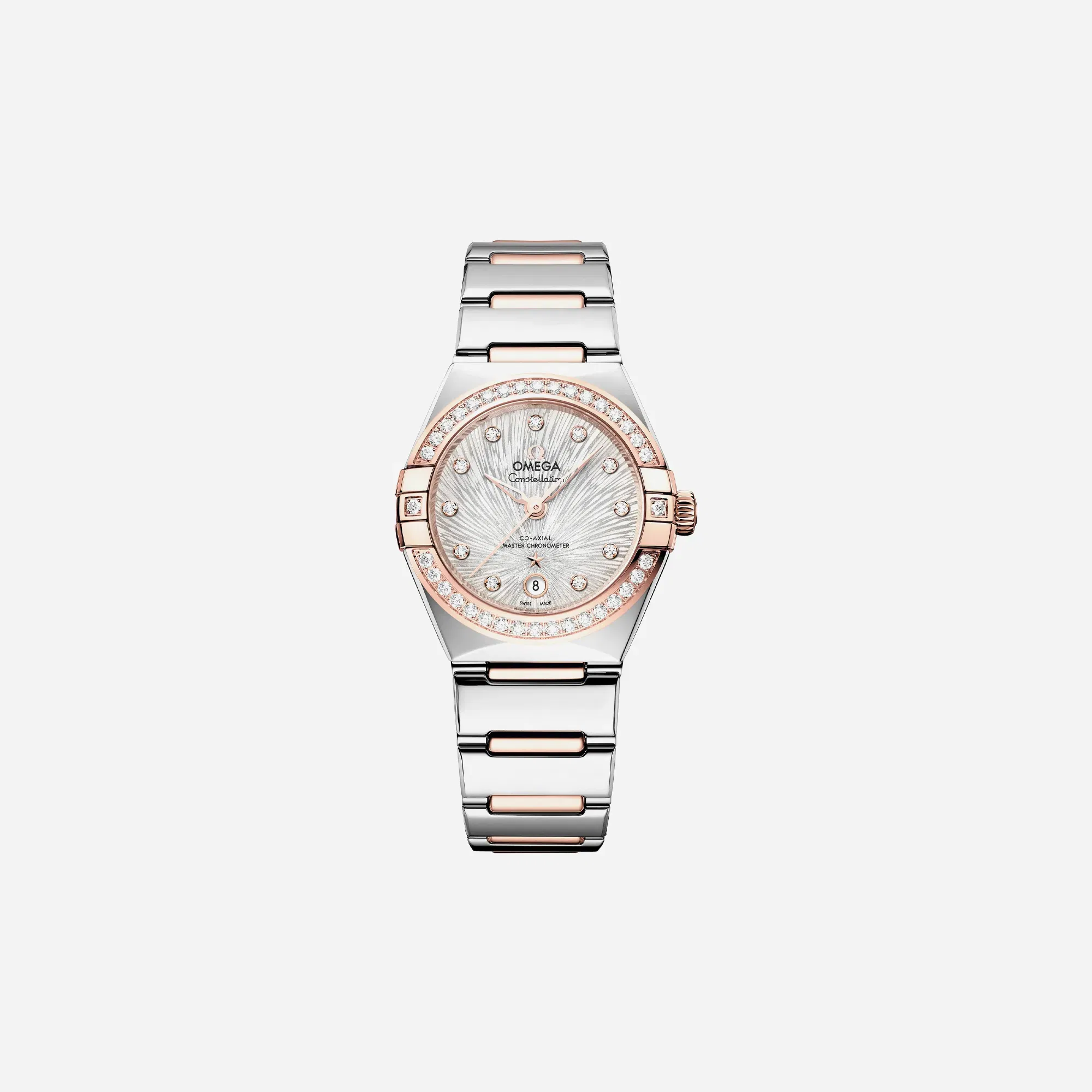 Omega Constellation 131.25.29.20.52.003 Alpha Dial Stainless Steel Sedna Gold Strap Watch WMNS