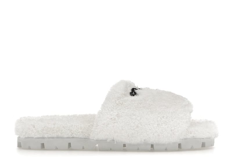 Prada Terry Cloth Slide White Black (Women's)
