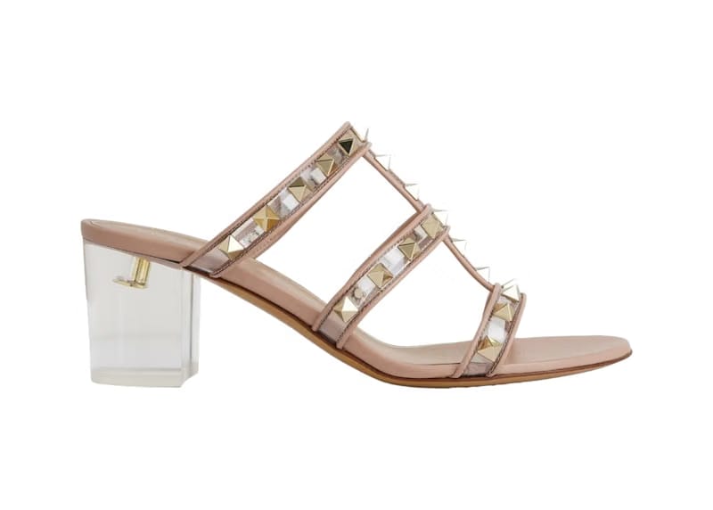 Valentino Garavani Rockstud Block-Heeled Sandals Pink (Women's)