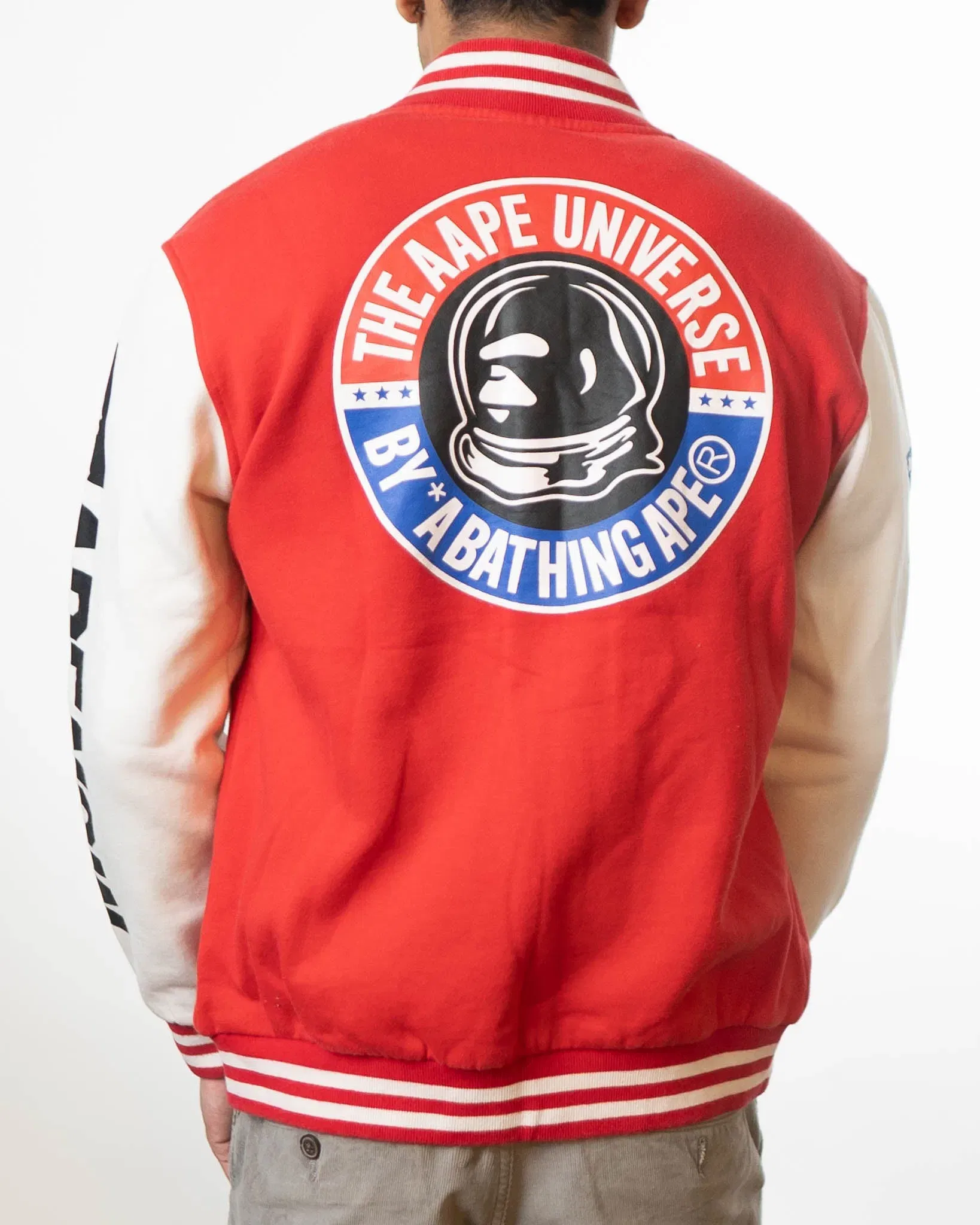 Aape By A Bathing Ape Flag & Logo Varsity Jacket (XL)