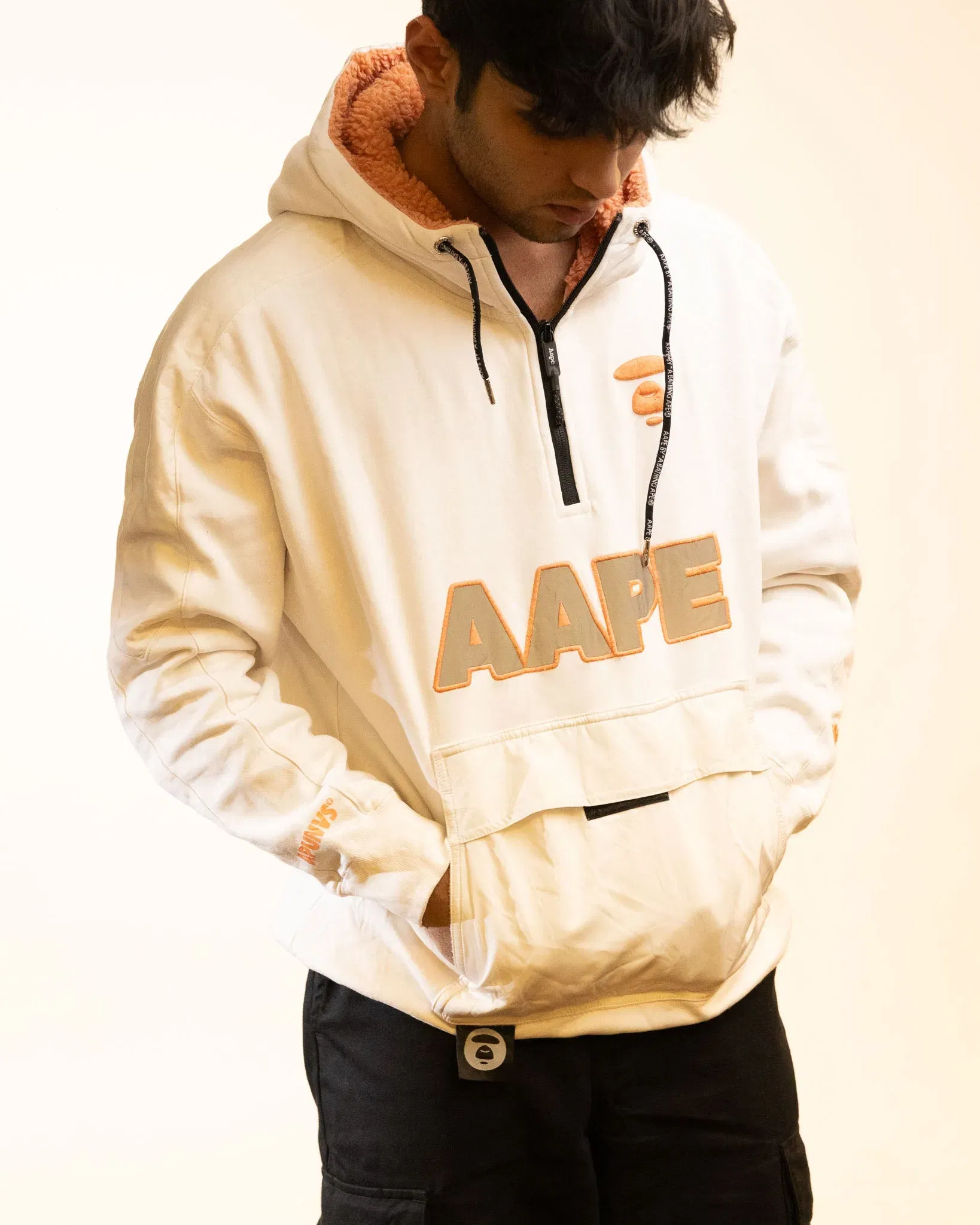 Aape By A Bathing Ape Bold Logo Hoodie White (XS)