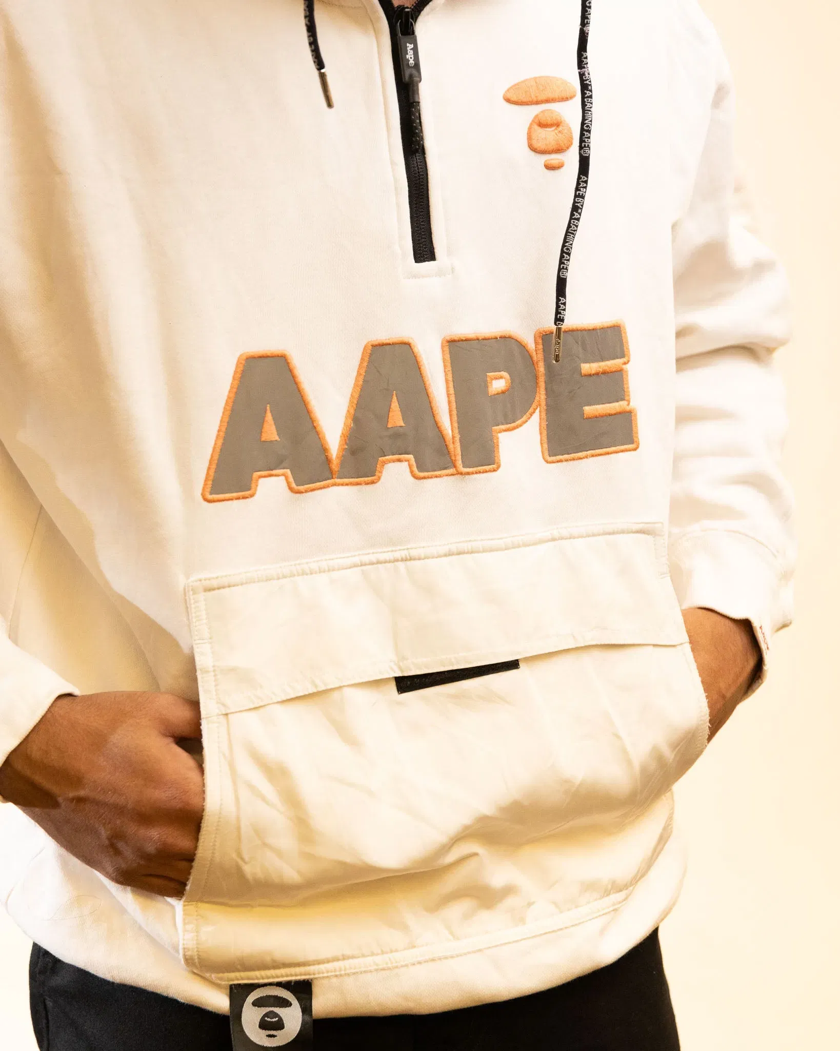 Aape By A Bathing Ape Bold Logo Hoodie White (XS)