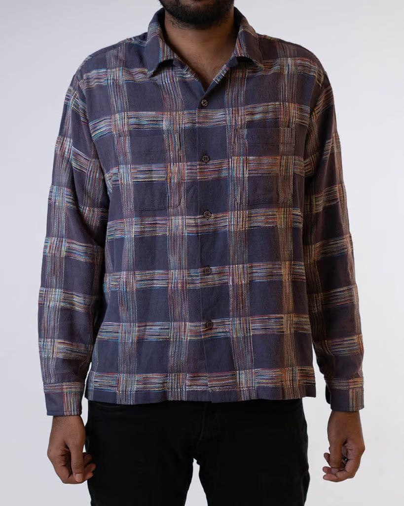 Supreme Woven Plaid Shirt Washed Navy FW23 (S)