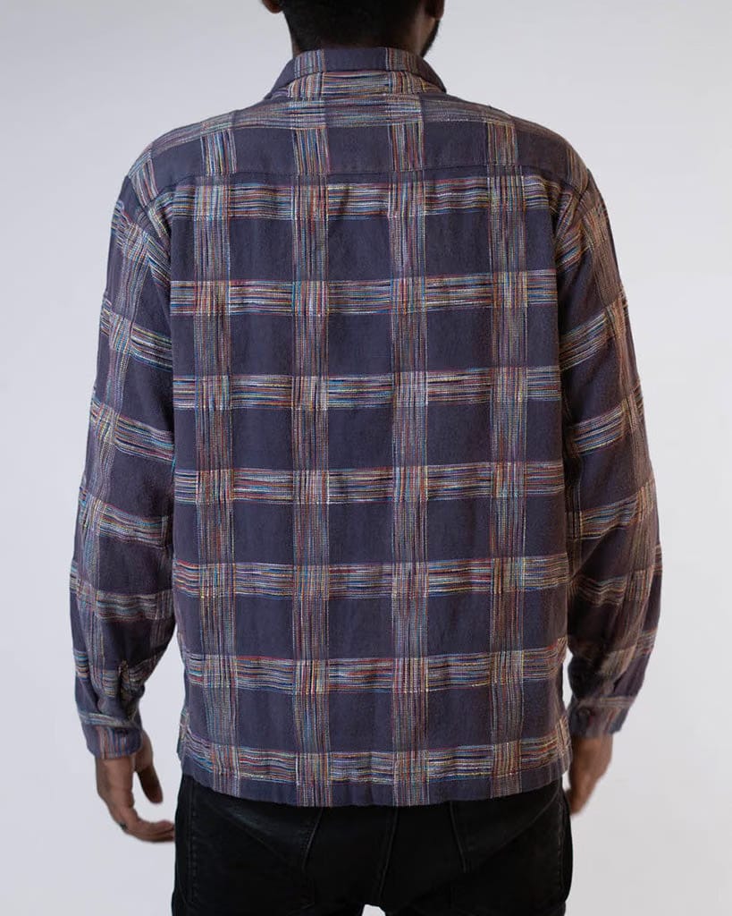 Supreme Woven Plaid Shirt Washed Navy FW23 (S)