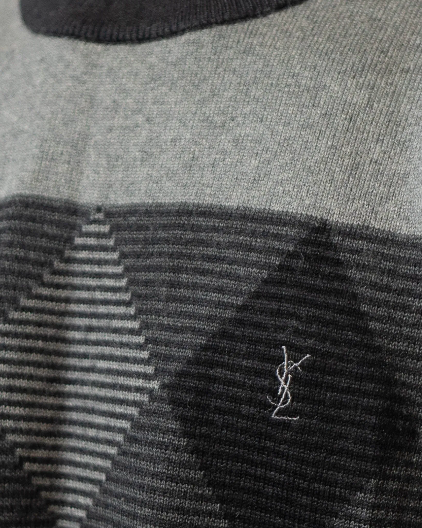 Yves Saint Laurent Vintage Black Grey Sweater (XS)