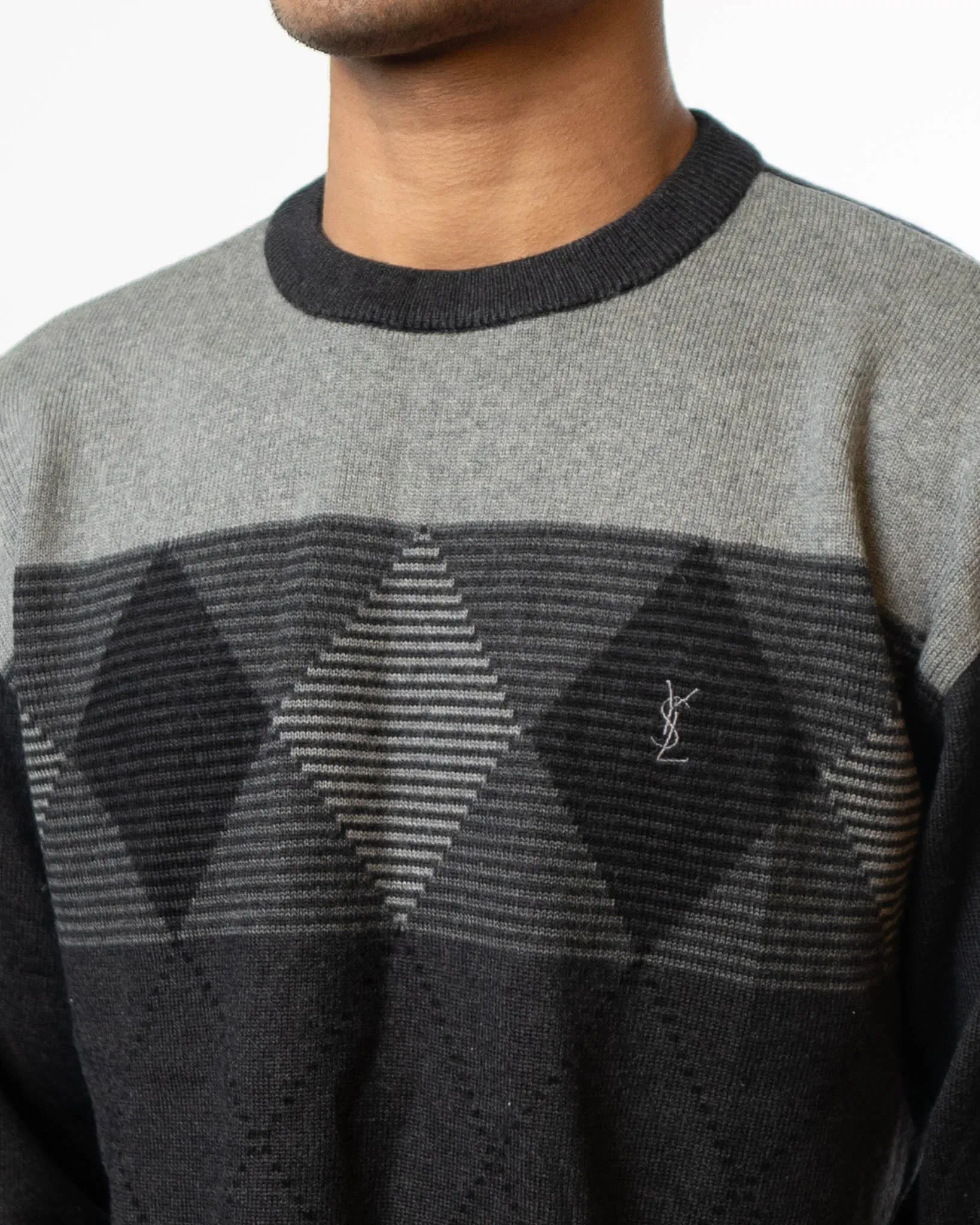 Yves Saint Laurent Vintage Black Grey Sweater (XS)