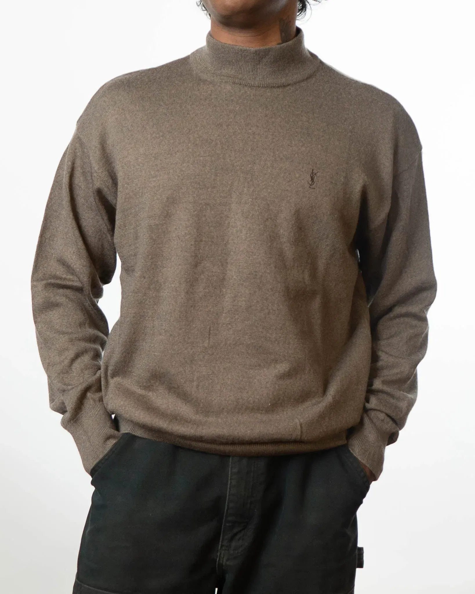 Yves Saint Laurent Vintage Turtleneck Sweater - Brown (M)