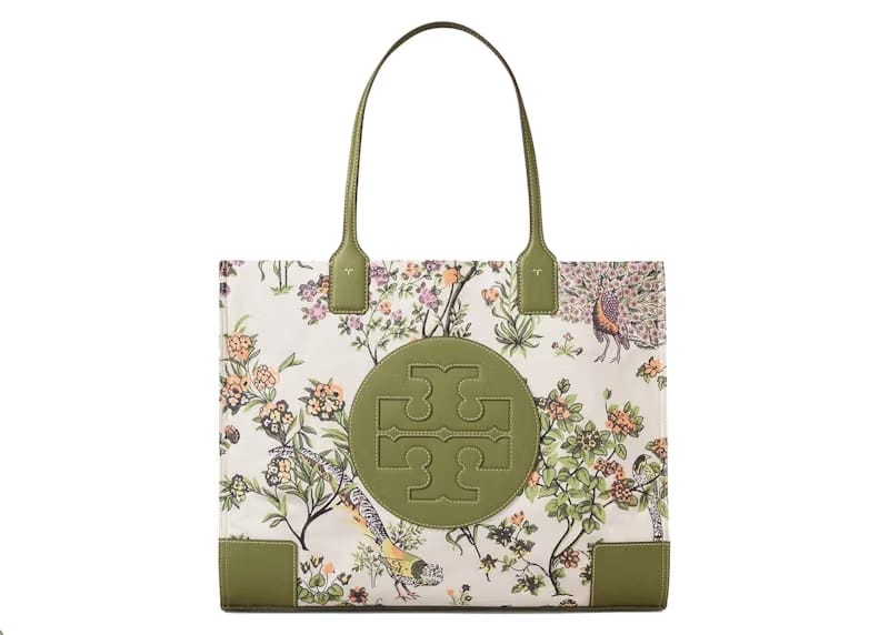 Tory Burch Ella Floral Tote Bag Sage Green