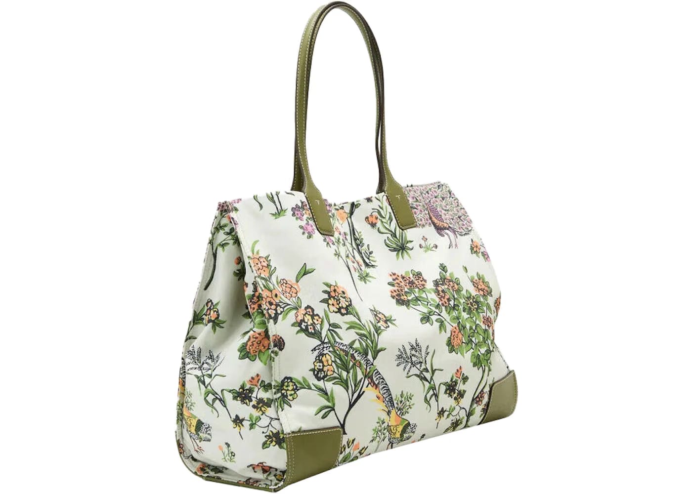 Tory Burch Ella Floral Tote Bag Sage Green