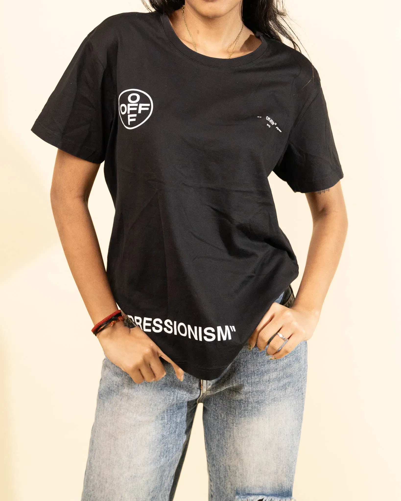 Off-White Stencil Black Fuchsia Oversized T-Shirt (M)