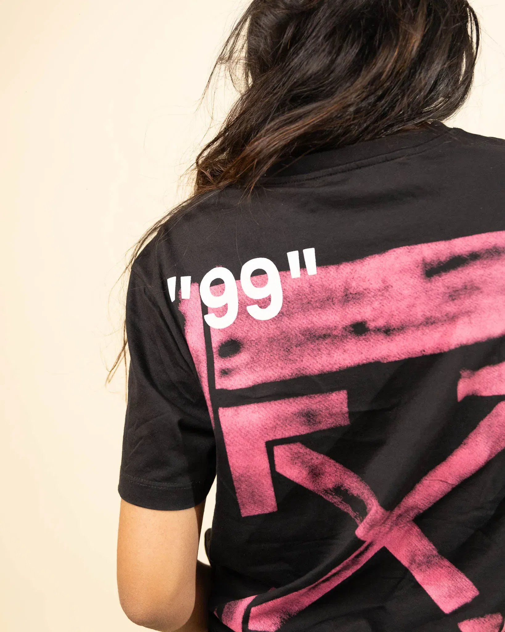Off-White Stencil Black Fuchsia Oversized T-Shirt (M)