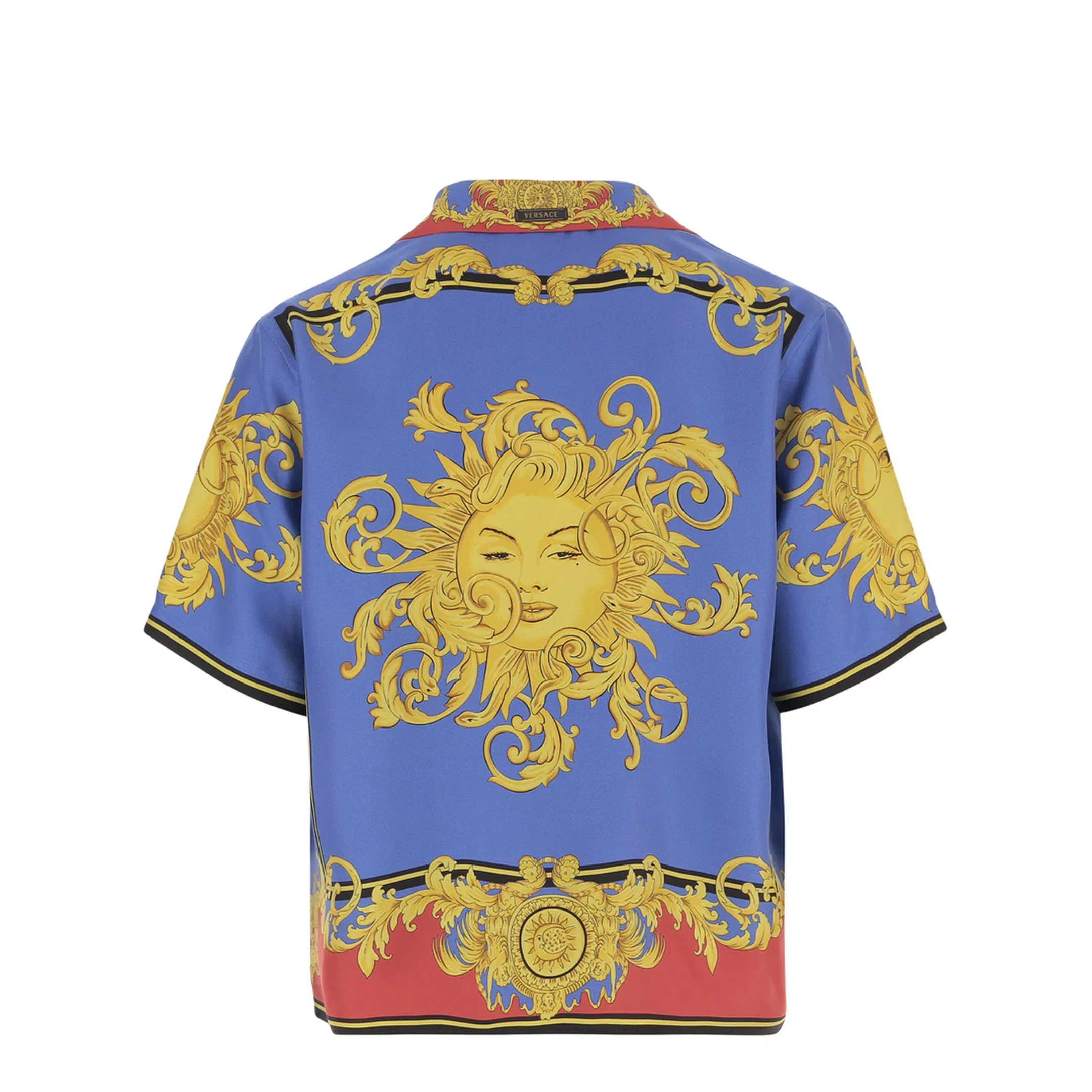 Men's Printed Silk Shirt - Blue