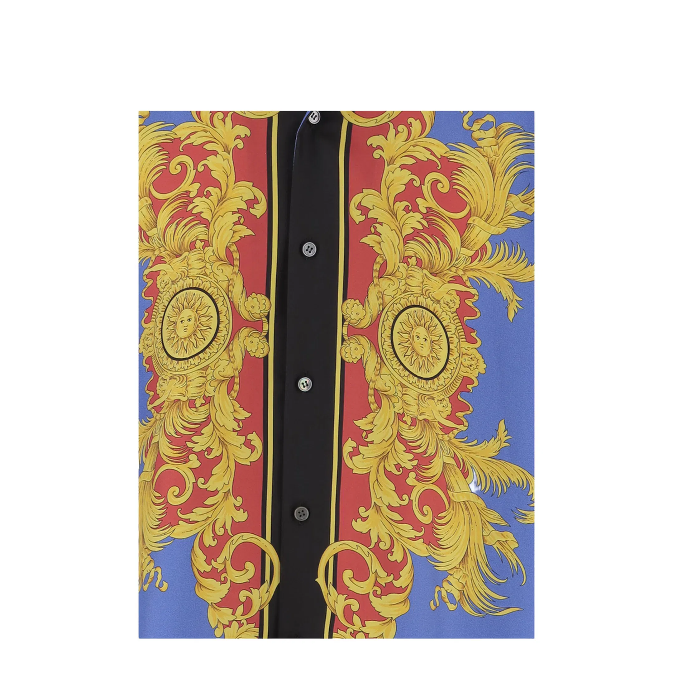 Men's Printed Silk Shirt - Blue