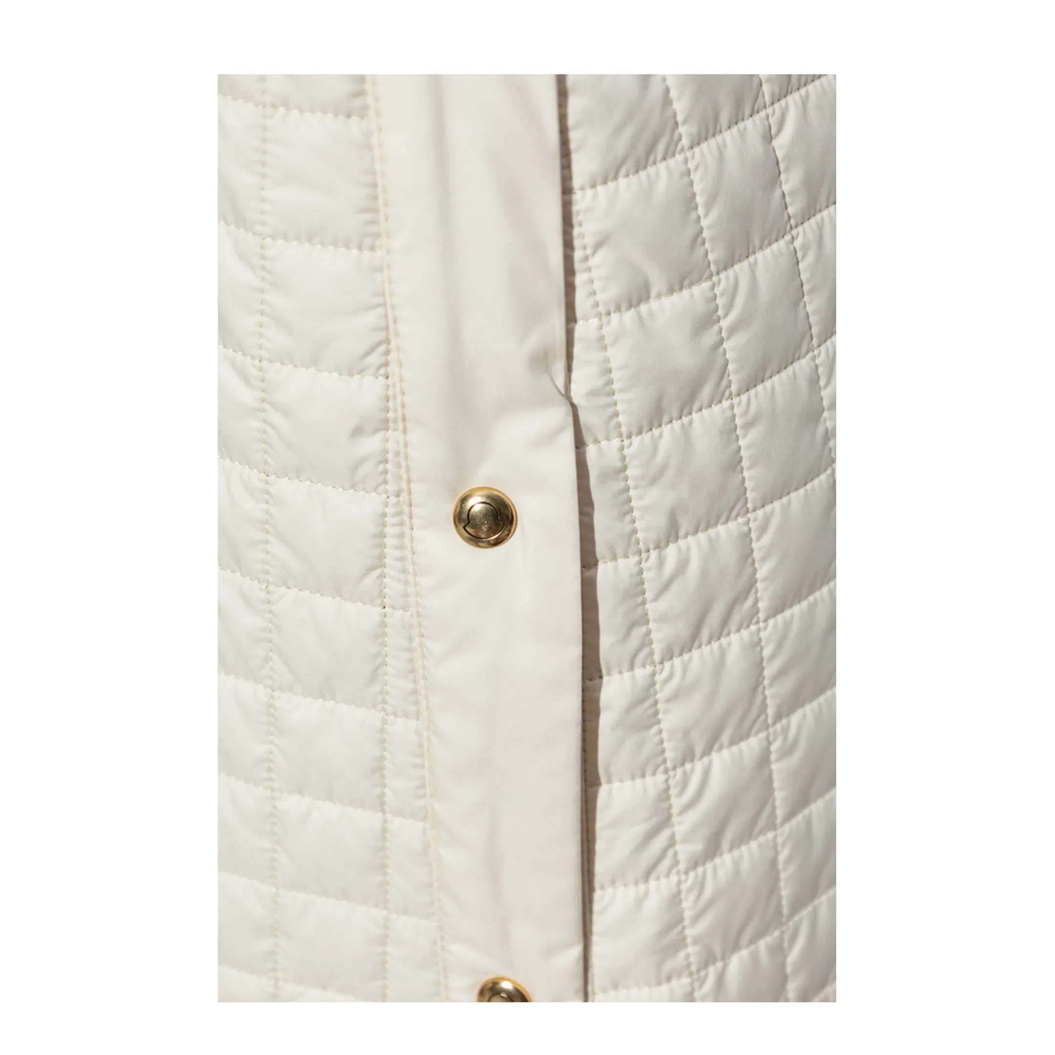 Light Beige Square-Quilted Padded Midi Skirt