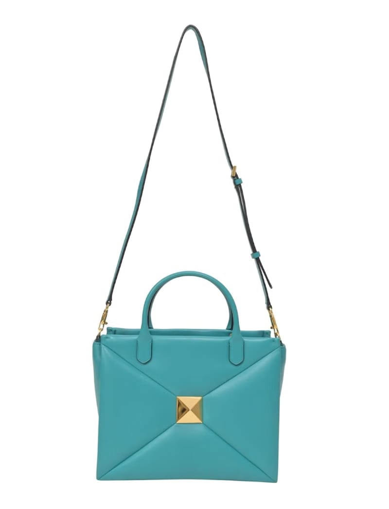Valentino Roman Stud Top Handle Turquoise