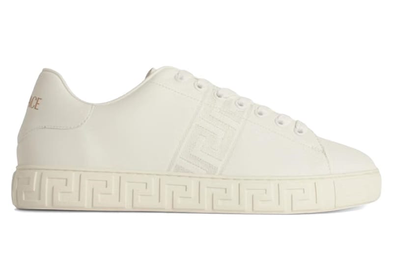 Versace Embroidered Greca White