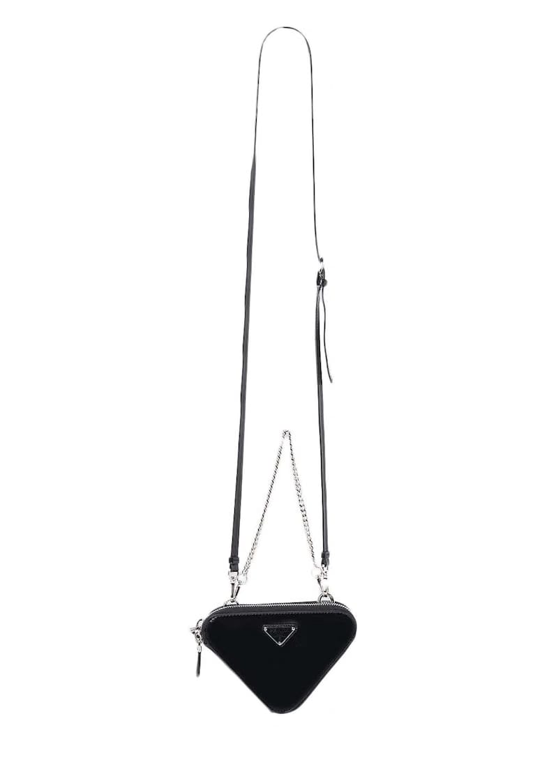 Prada Brushed Chain-Linked Wallet Black