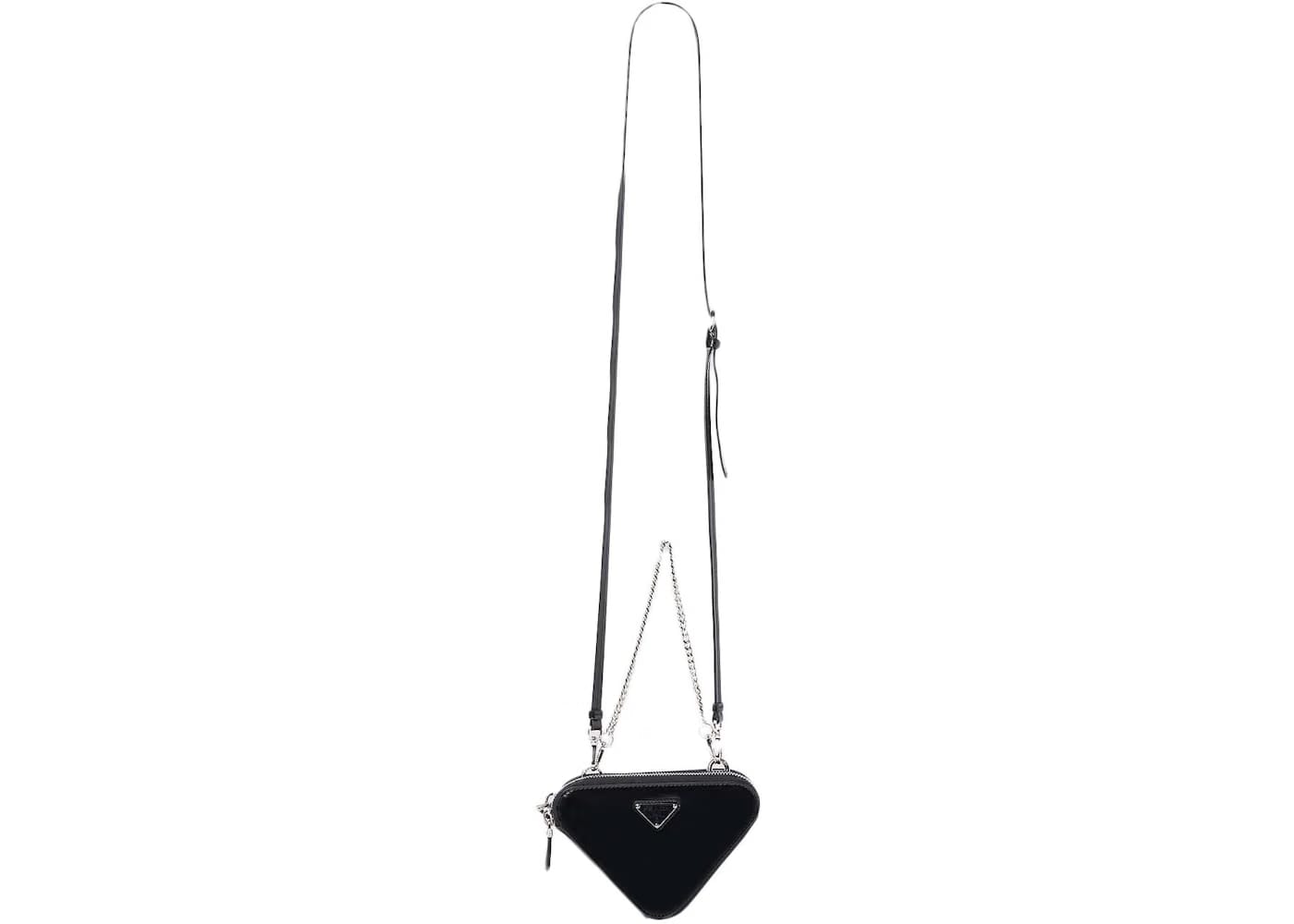 Prada Brushed Chain-Linked Wallet Black