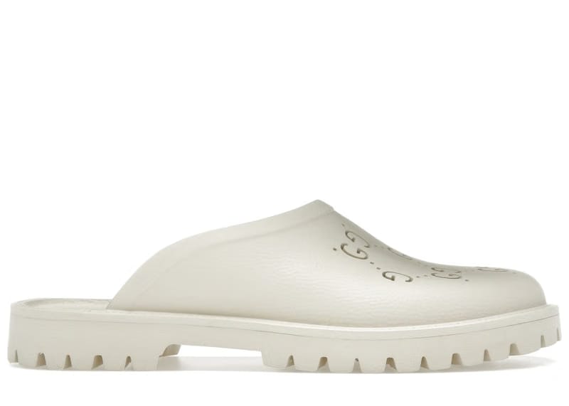 Gucci Slip-on Sandal Cut Out Monogram Mystic White