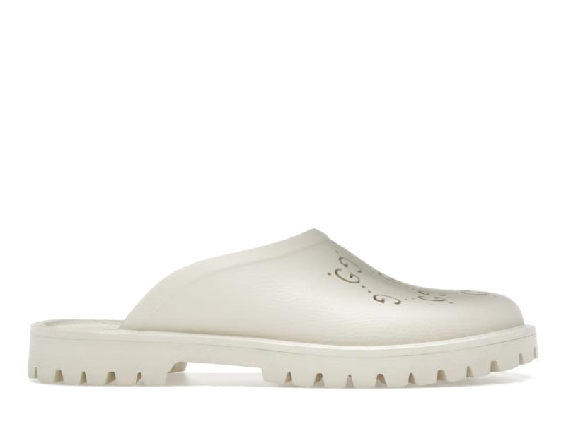Gucci Slip-on Sandal Cut Out Monogram Mystic White