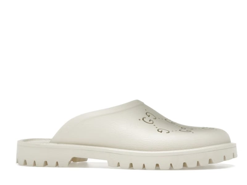Gucci Slip-on Sandal Cut Out Monogram Mystic White