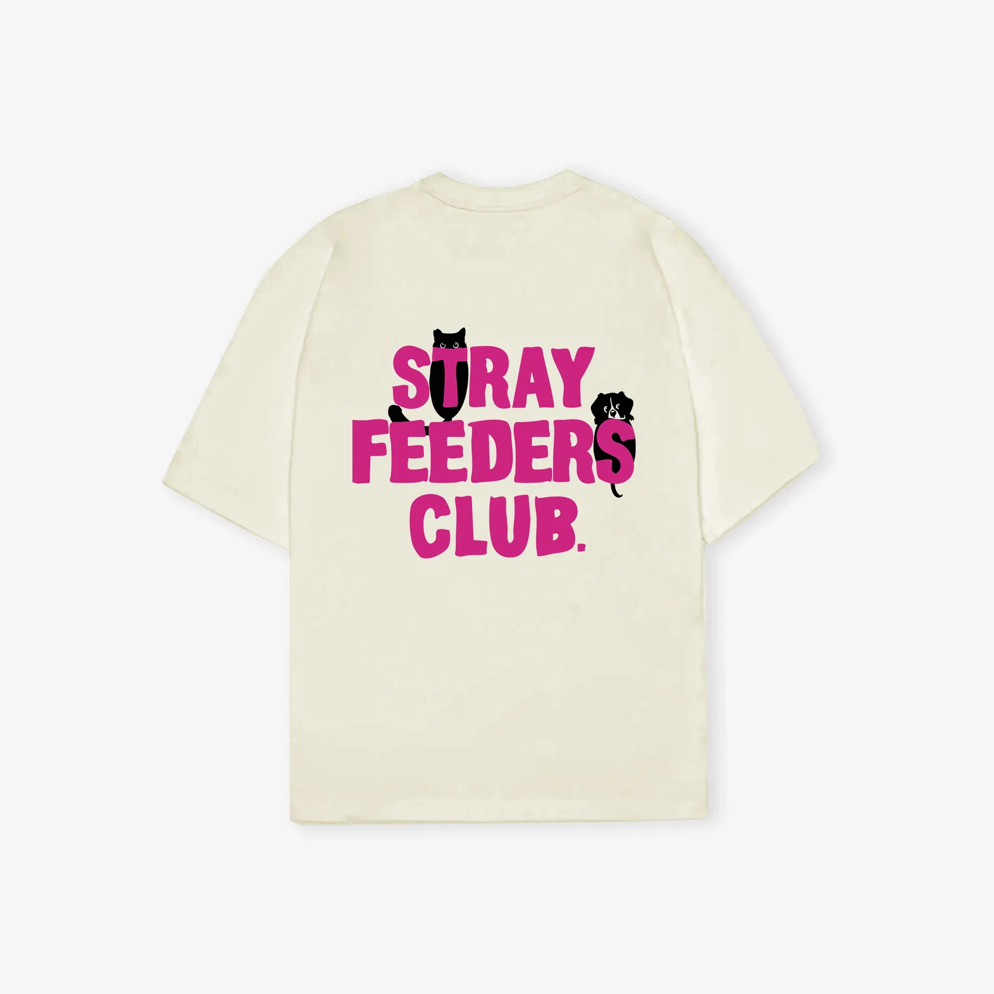 SUPERKICKS STRAY FEEDER'S CLUB T-SHIRT { ALMOND MILK