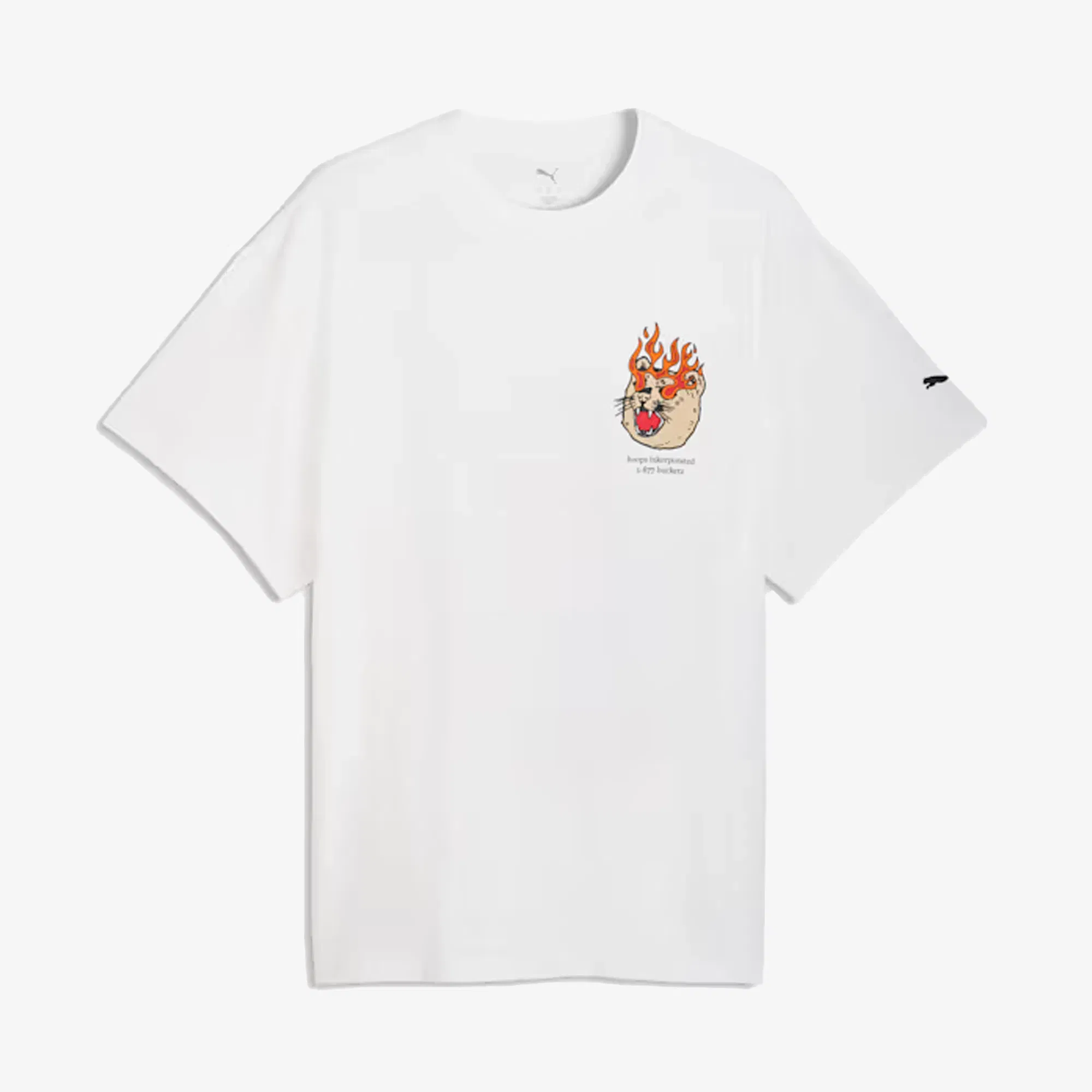 PUMA SWISH N' INK OVERSIZED BASKETBALL COTTON T-Shirt IIII { WHITE