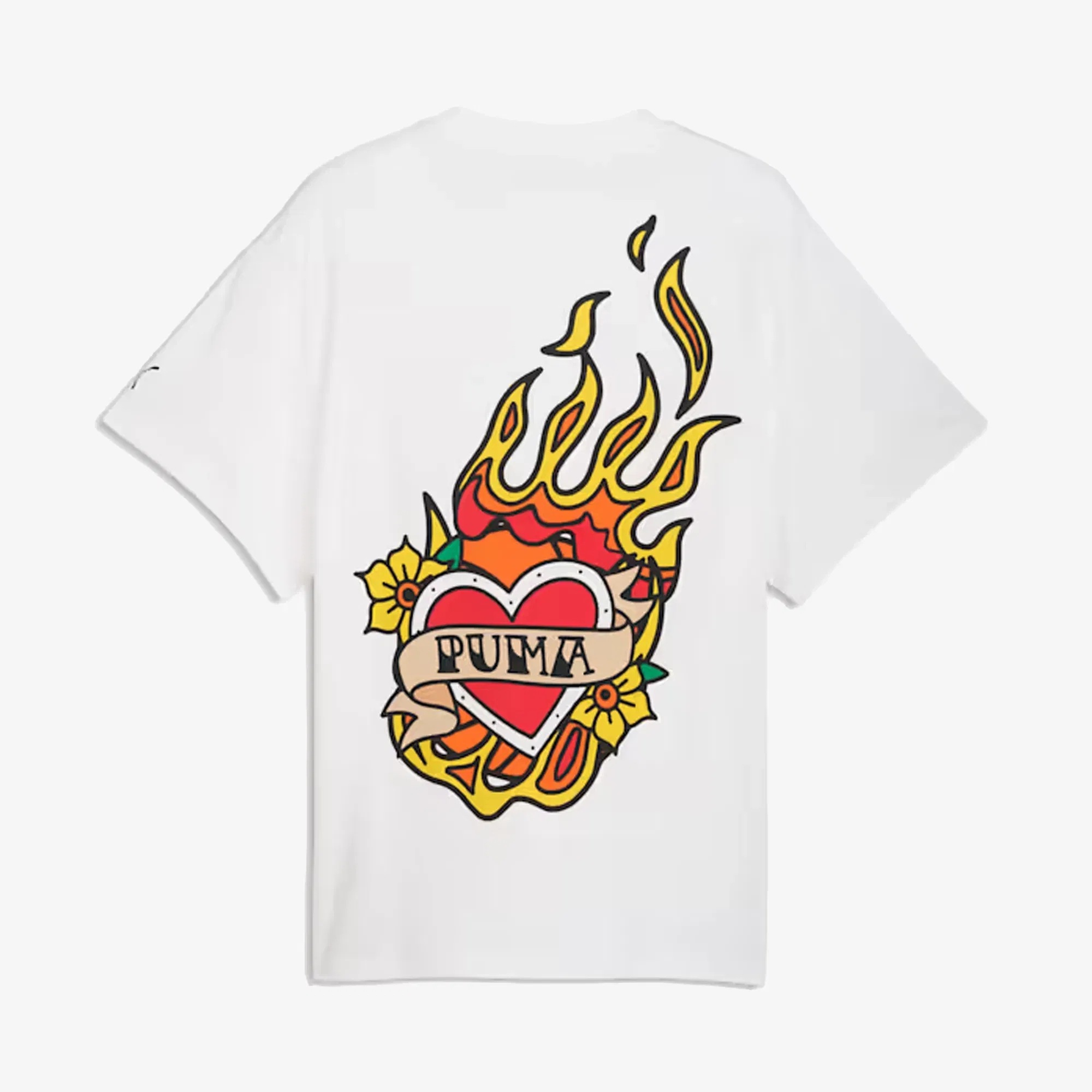 PUMA SWISH N' INK OVERSIZED BASKETBALL COTTON T-Shirt IIII { WHITE