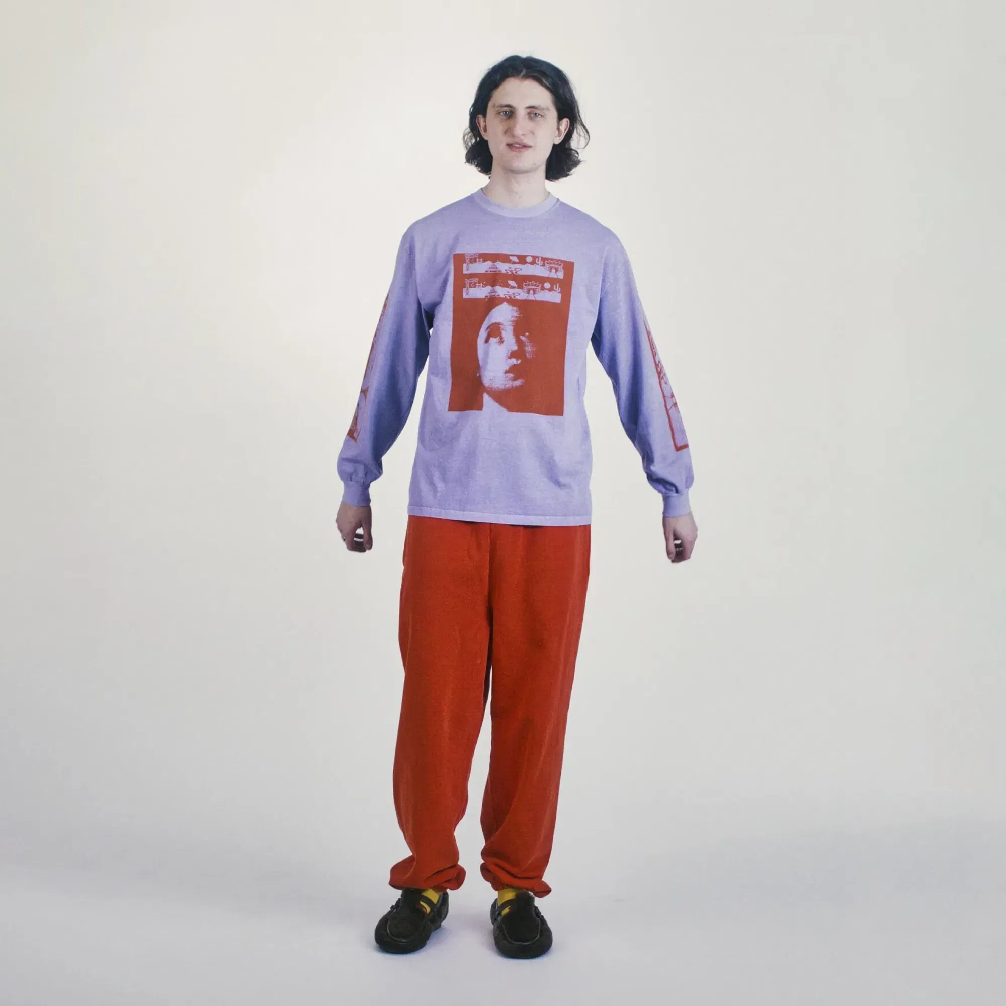 Aries FADED WINGDINGS LS T-Shirt { PURPLE