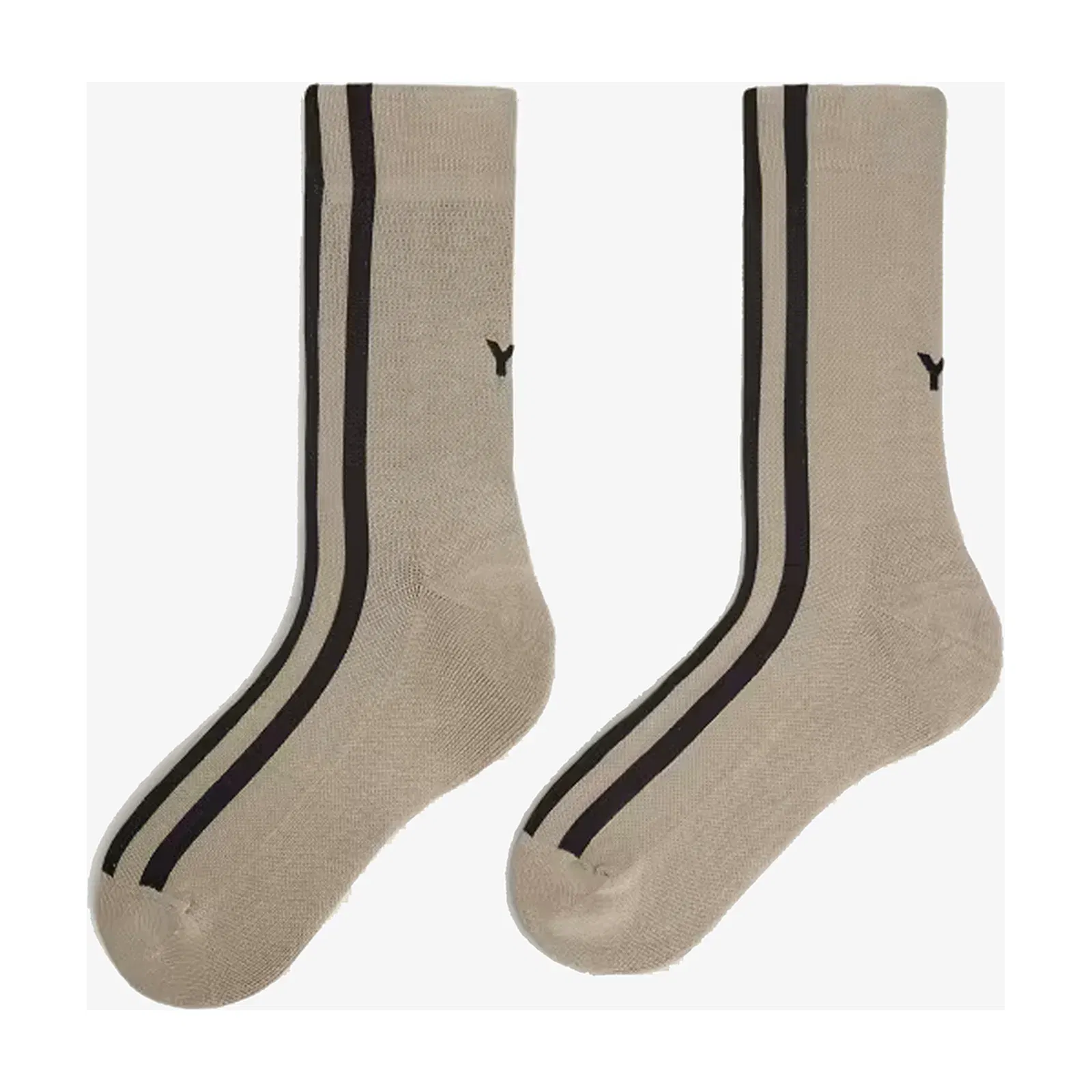 Y-3 STRIPES SOCKS { BROWN