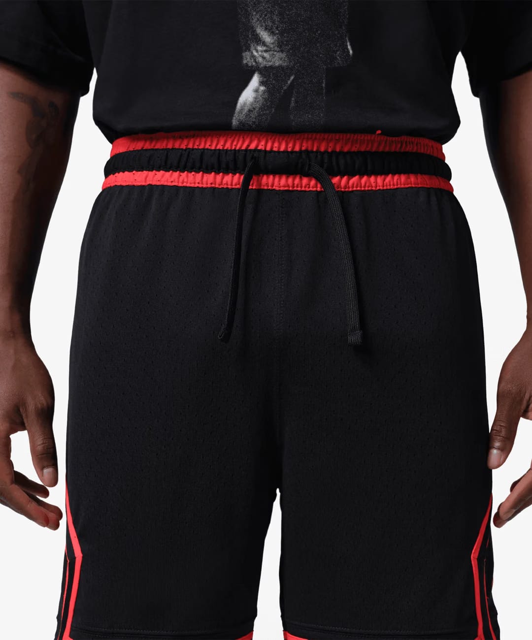 Jordan DRI-FIT MESH DIAMOND SHORTS { BLACK/INFRARED 23/INFRARED 23