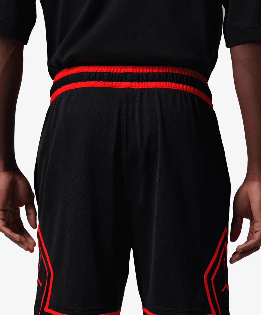 Jordan DRI-FIT MESH DIAMOND SHORTS { BLACK/INFRARED 23/INFRARED 23