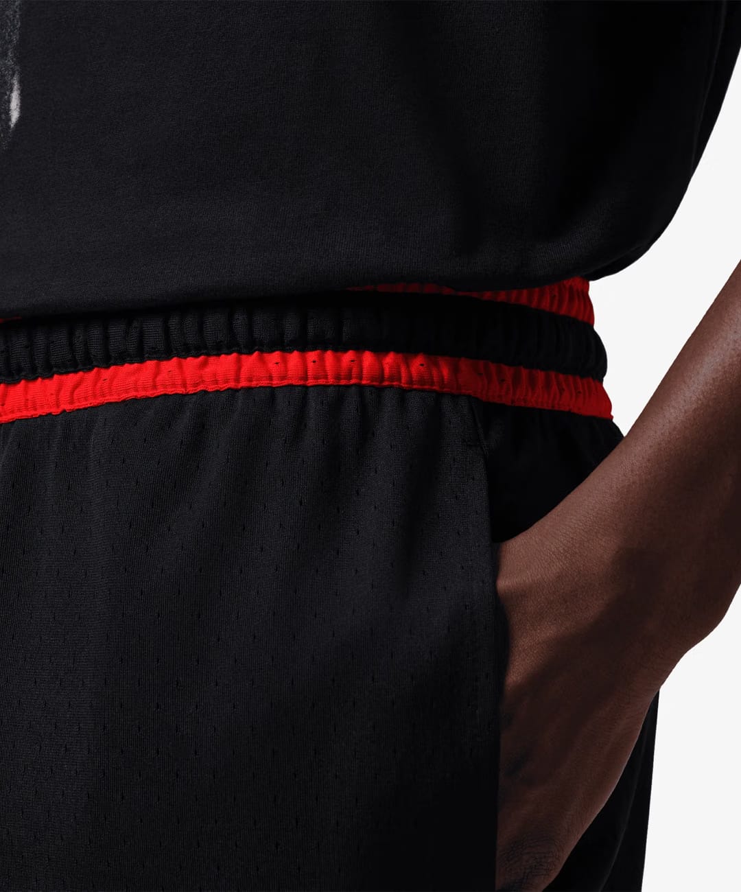 Jordan DRI-FIT MESH DIAMOND SHORTS { BLACK/INFRARED 23/INFRARED 23