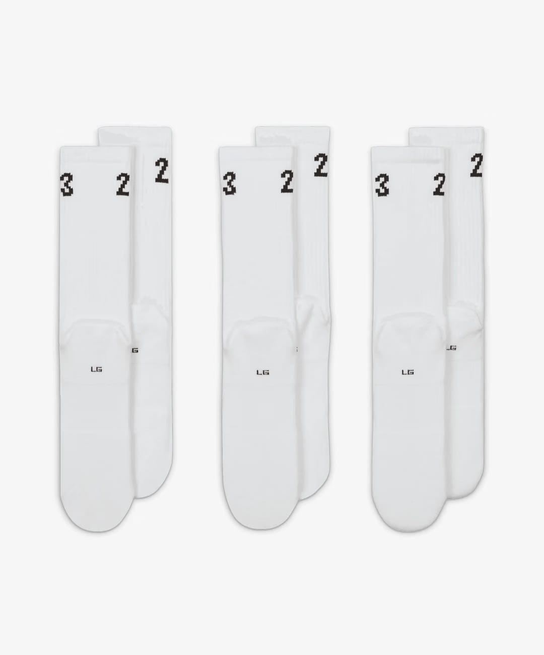 Jordan CREW SOCKS (3 PAIRS) { WHITE