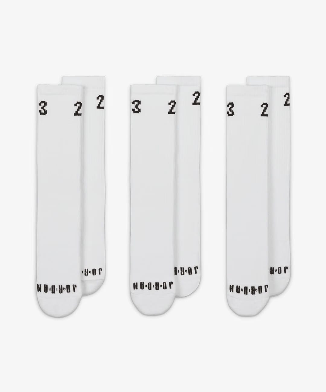 Jordan CREW SOCKS (3 PAIRS) { WHITE
