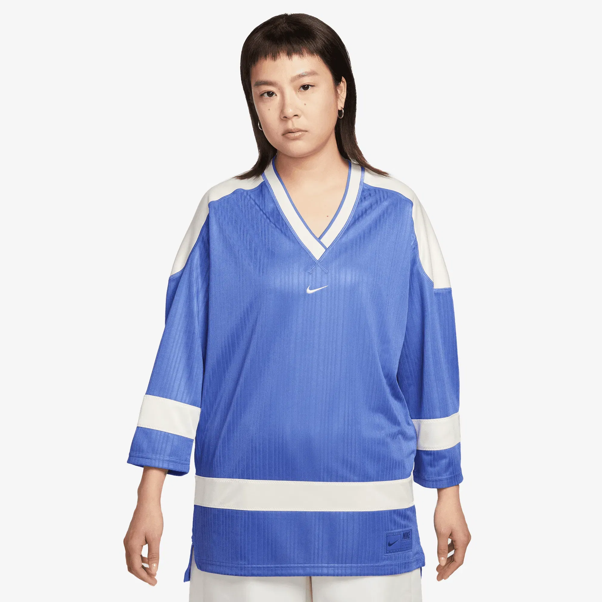 NIKE SPORTSWEAR OVERSIZED JERSEY TUNIC { LT MEDIUM BLUE/CHALK/CHALK