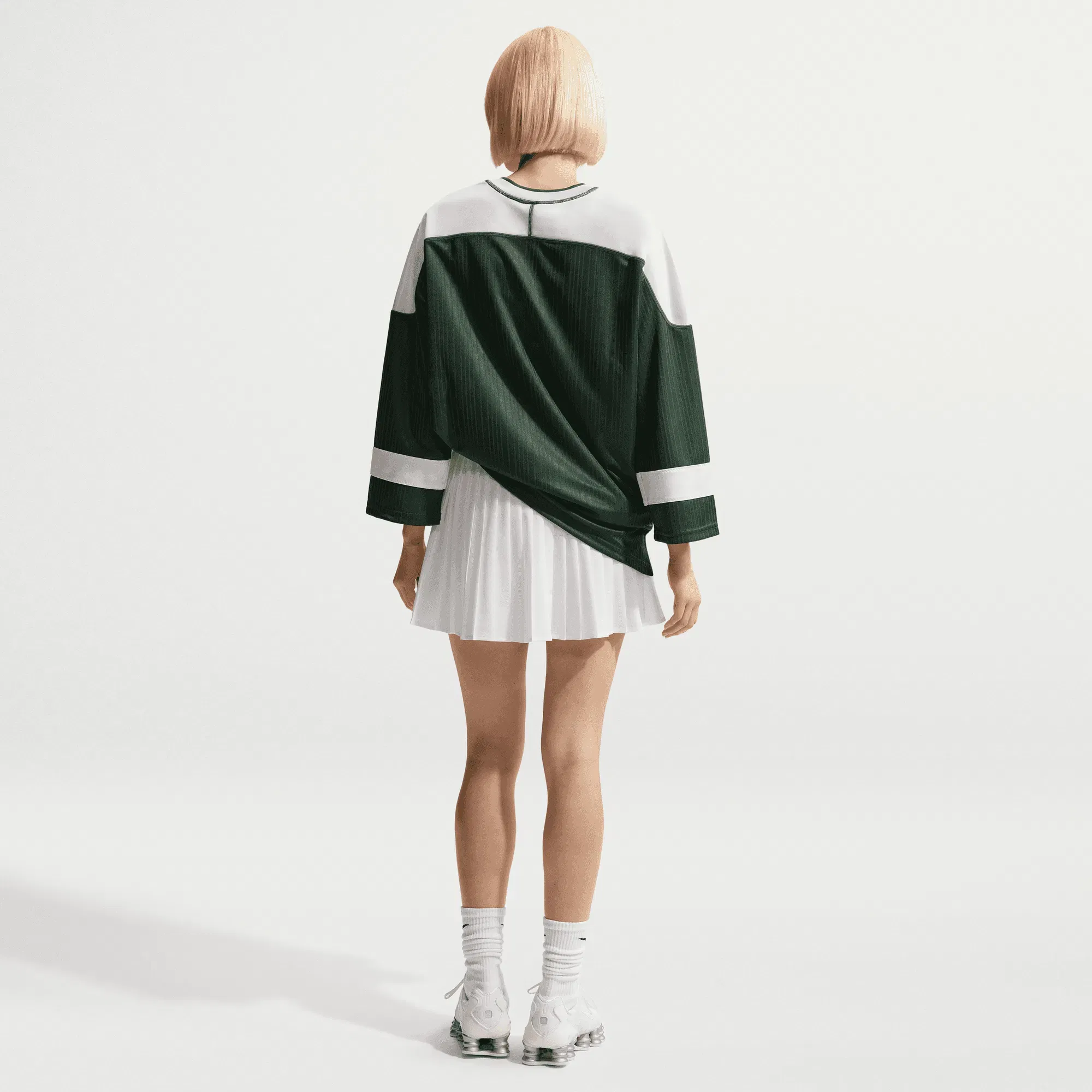 NIKE SPORTSWEAR OVERSIZED JERSEY TUNIC { FIR/CHALK/CHALK