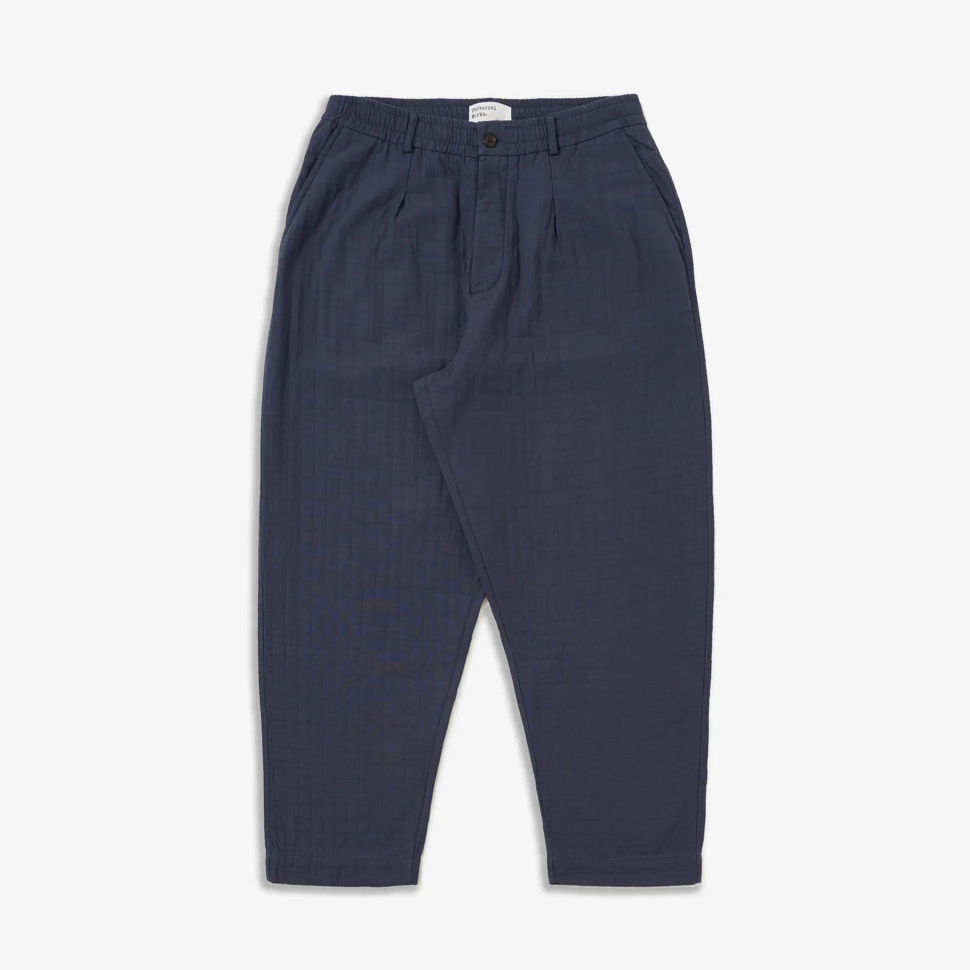 UNIVERSAL WORKS RAHIM COTTON OXFORD PANT { NAVY
