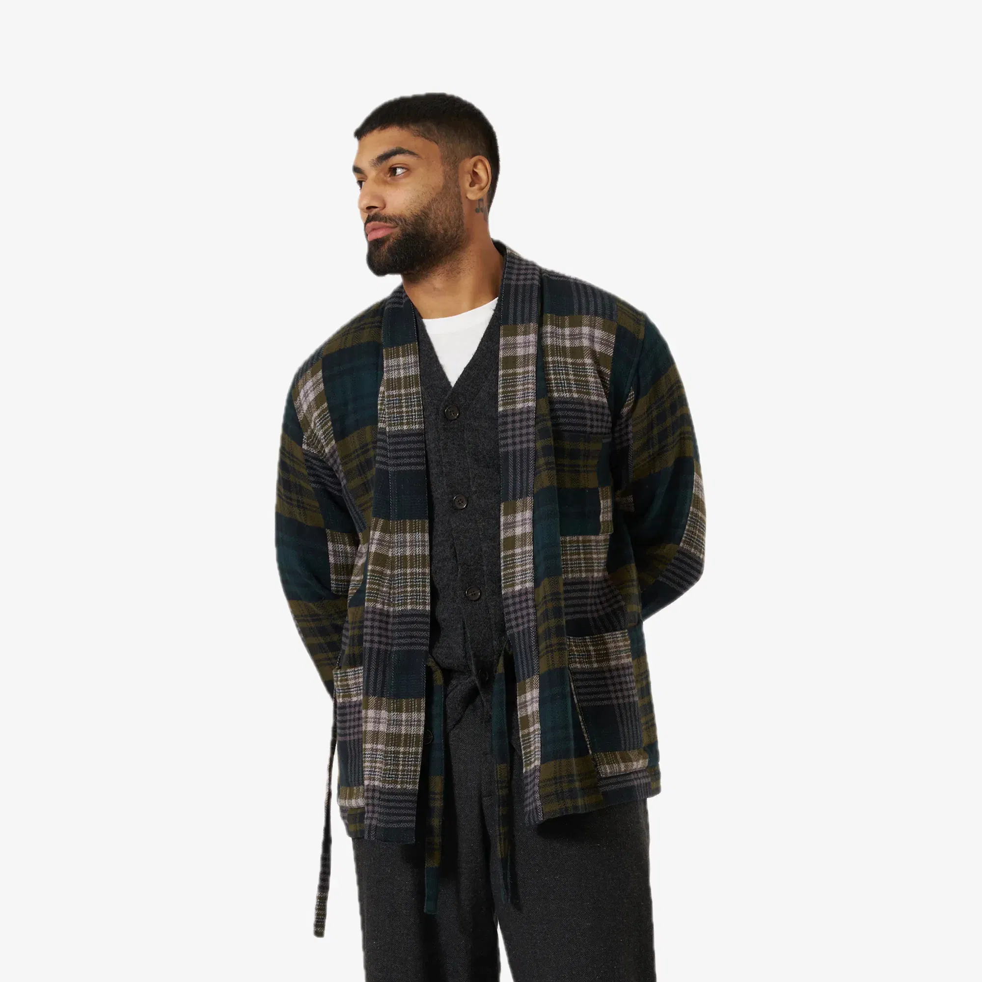 UNIVERSAL WORKS JAPANESE PATCHWORK KYOTO WORK JACKET { GREEN