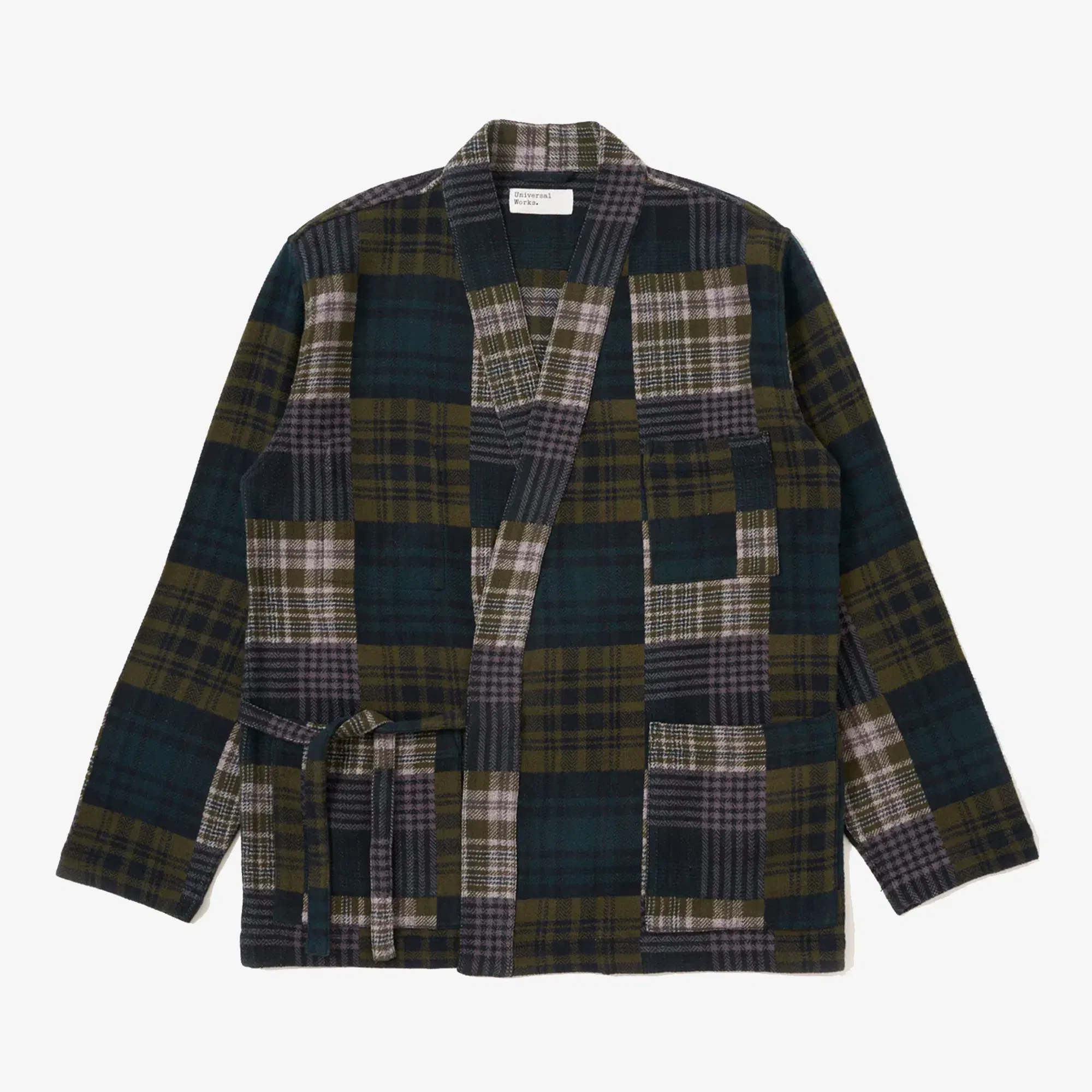 UNIVERSAL WORKS JAPANESE PATCHWORK KYOTO WORK JACKET { GREEN