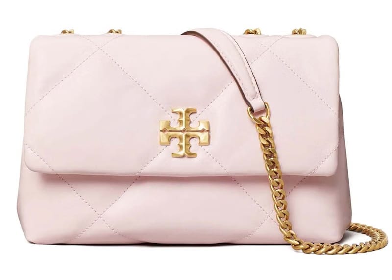 Tory Burch Kira Small Diamond Quilt Convertible Shoulder Bag Rose Salt