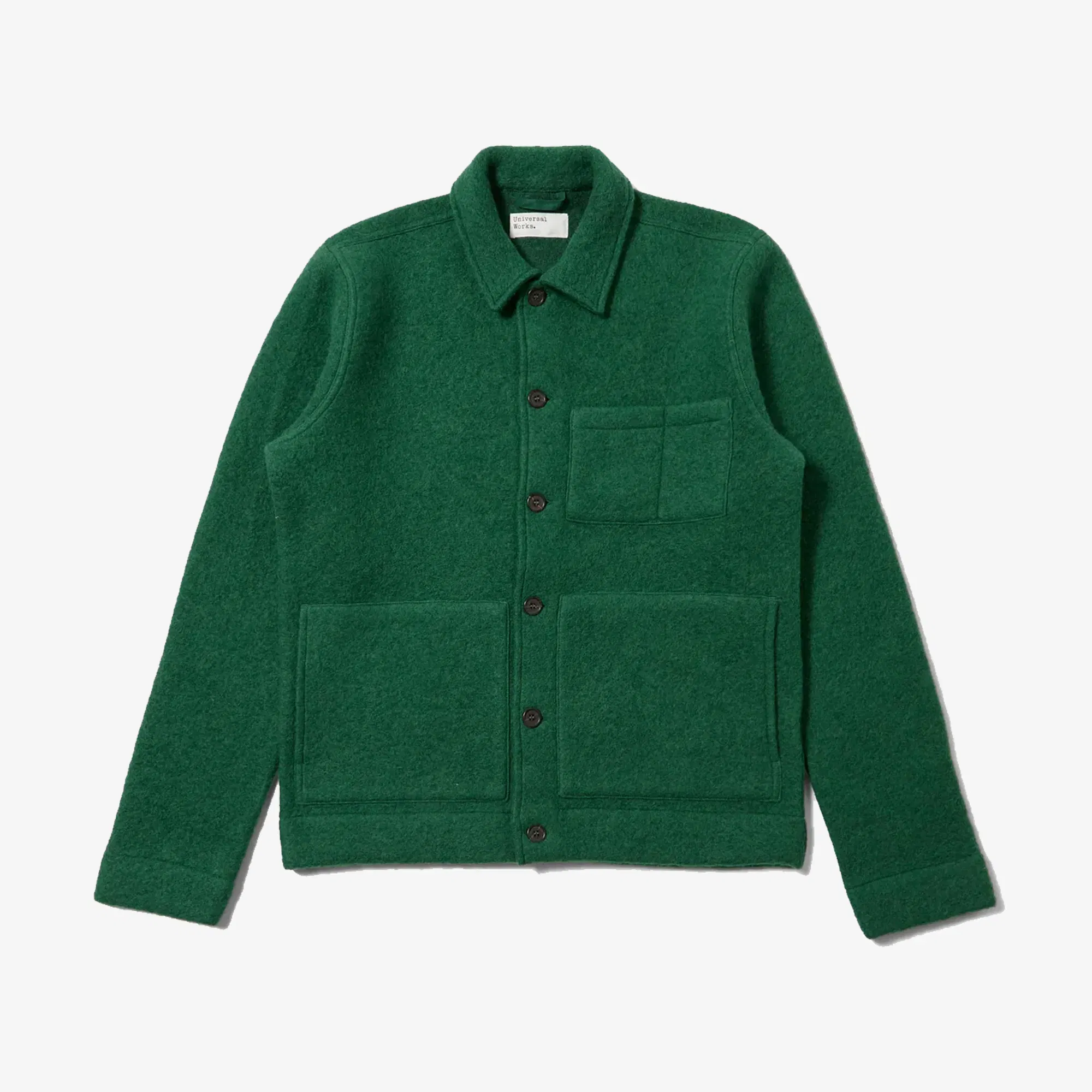 UNIVERSAL WORKS WOOL FLEECE UNIFORM JACKET { GREEN