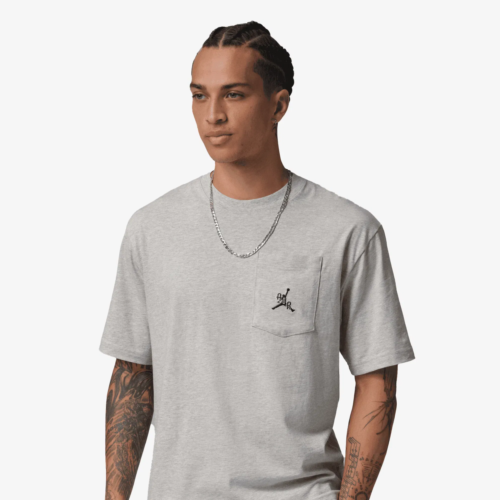 JORDAN JORDAN T-SHIRT { GREY HEATHER/BLACK