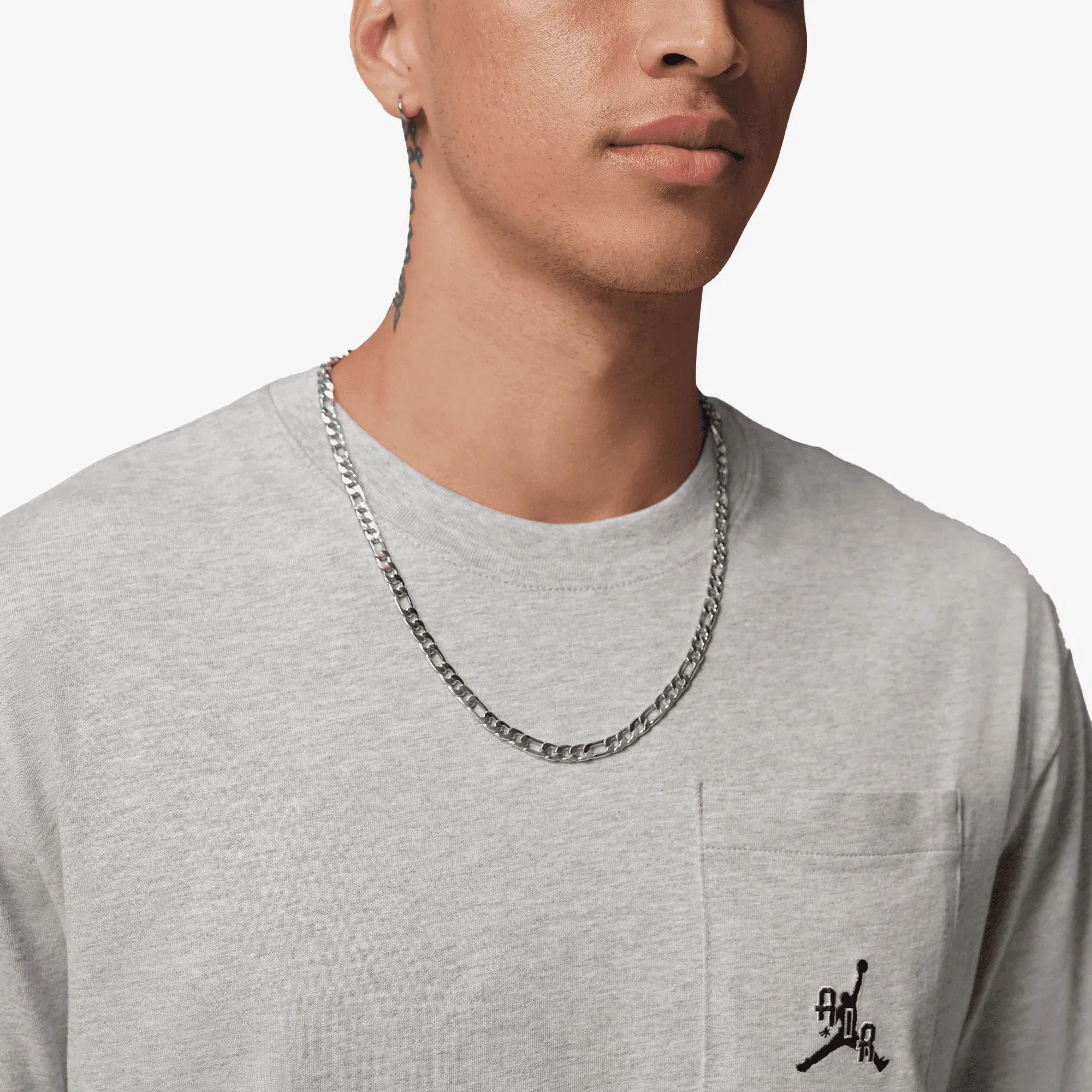 JORDAN JORDAN T-SHIRT { GREY HEATHER/BLACK