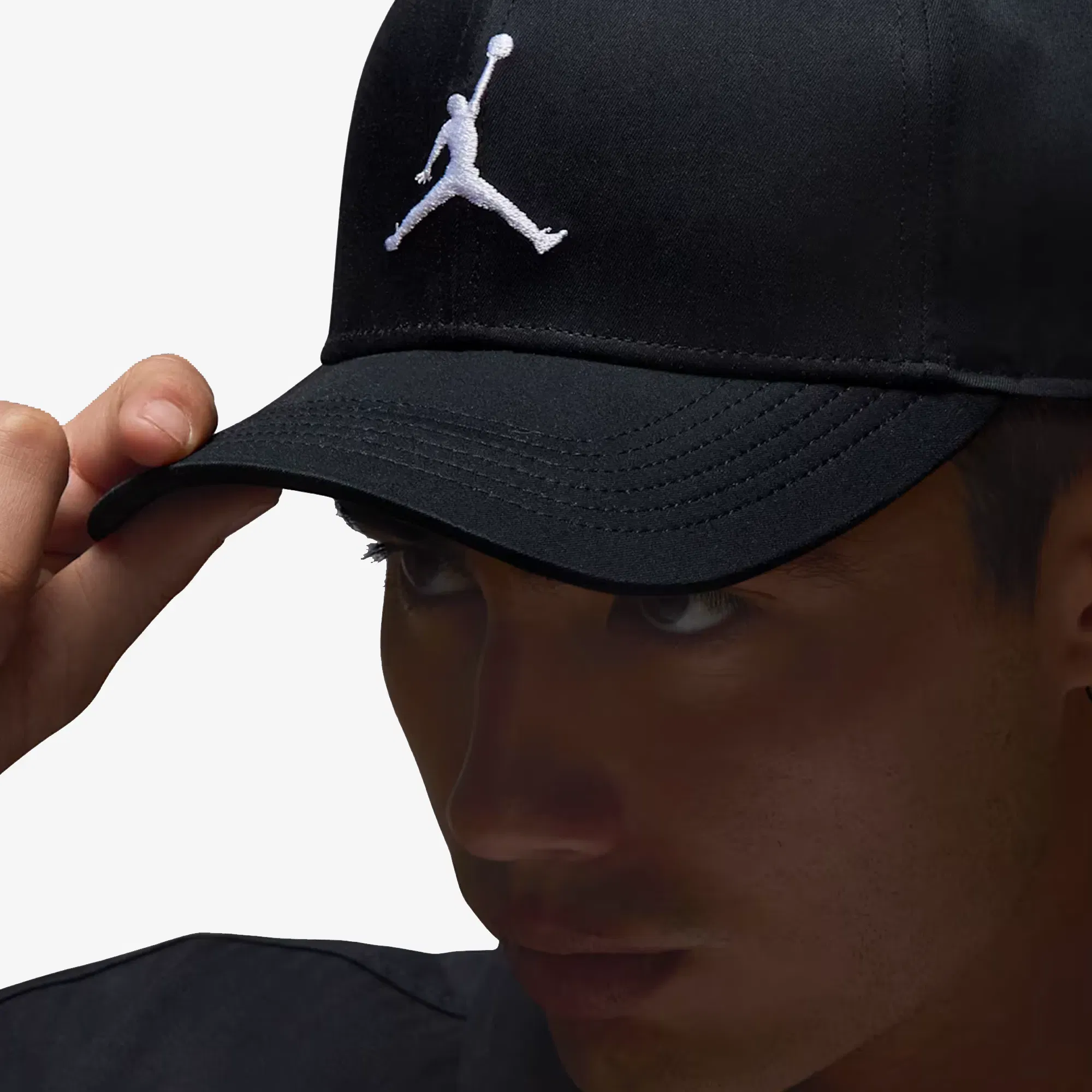 Jordan RISE STRUCTURED CURVED-BILL HAT { BLACK/WHITE
