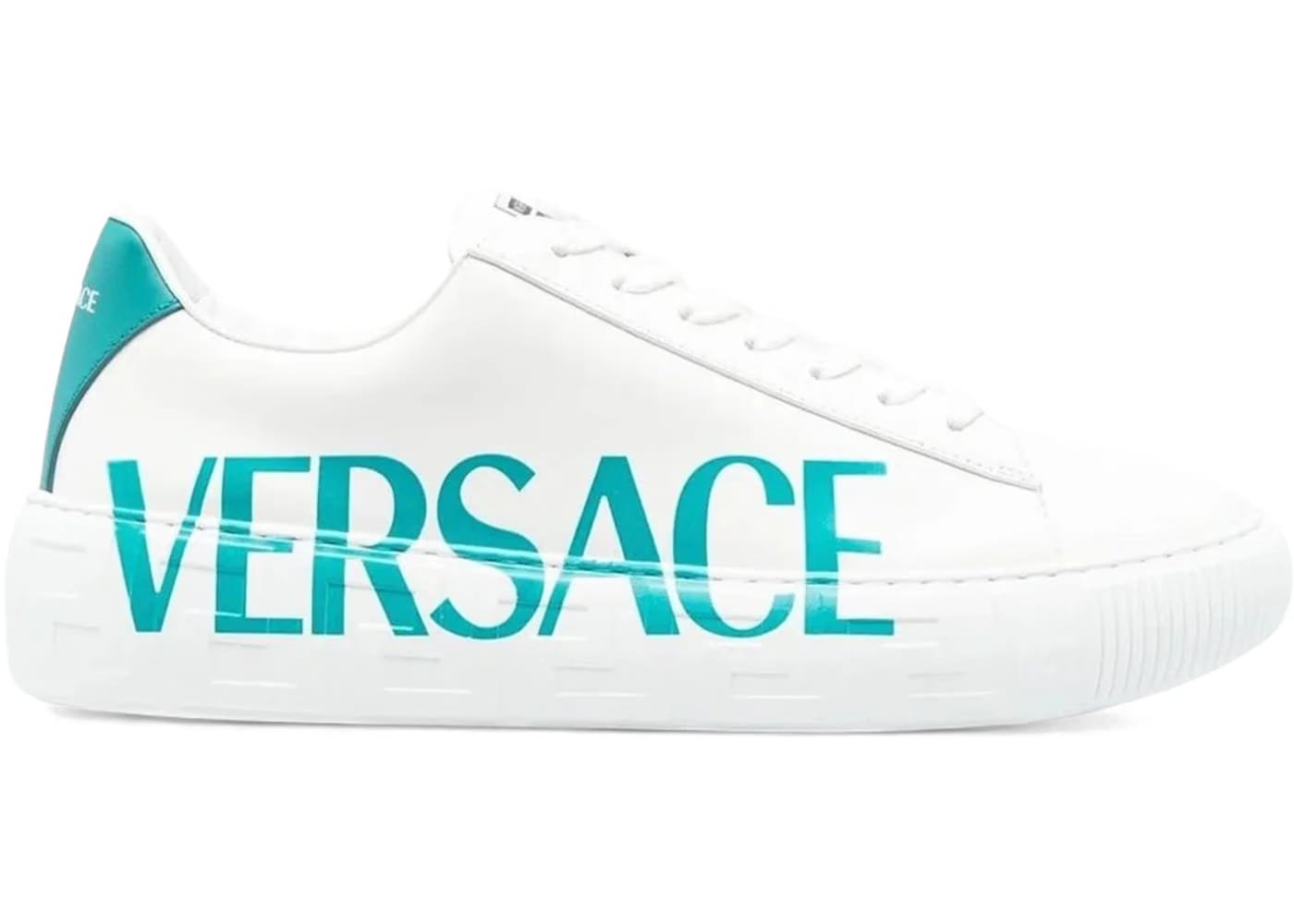 Versace Greca Sneaker White Aqua Blue