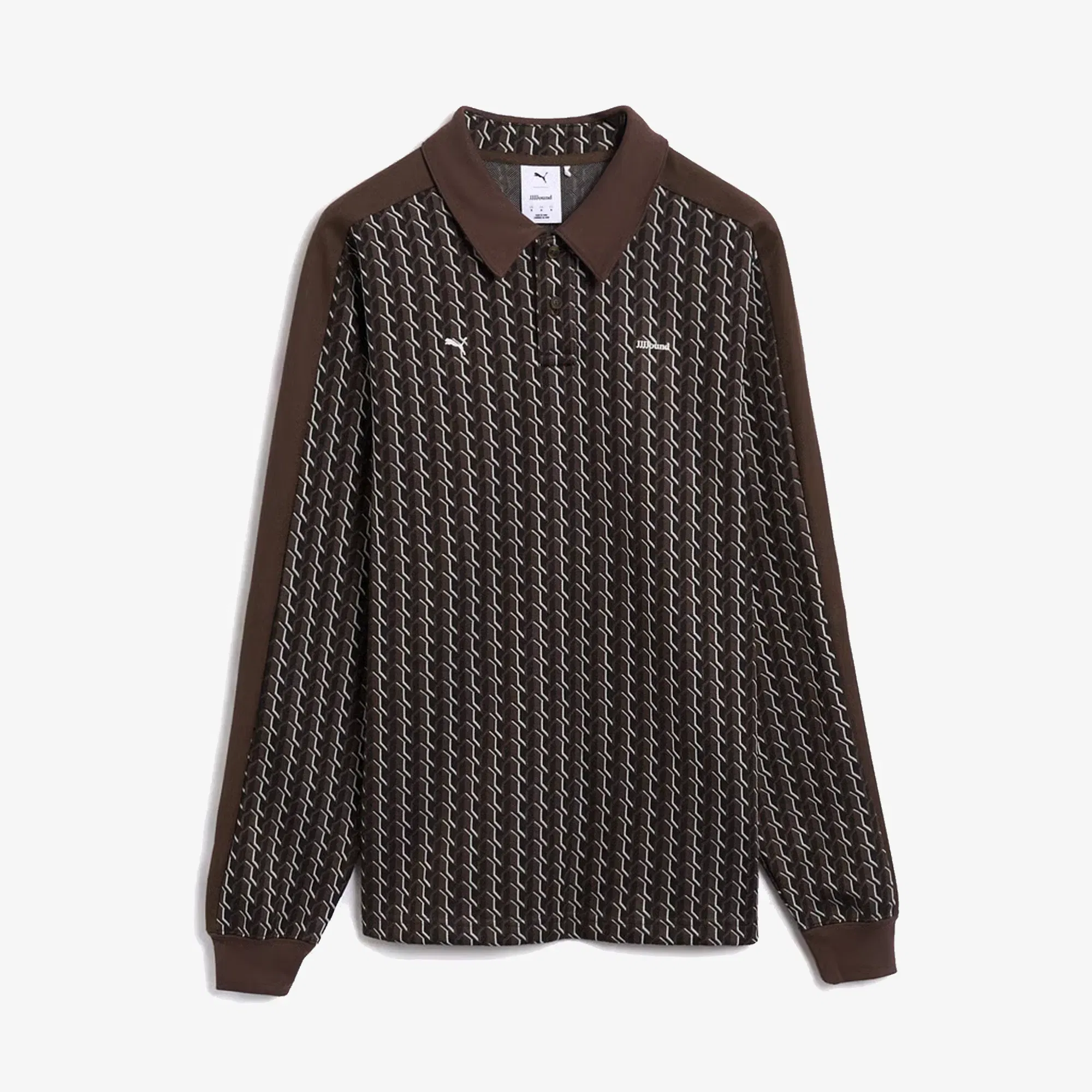 PUMA x JJJJOUND T7 LONGSLEEVE POLO { CHOCOLATE