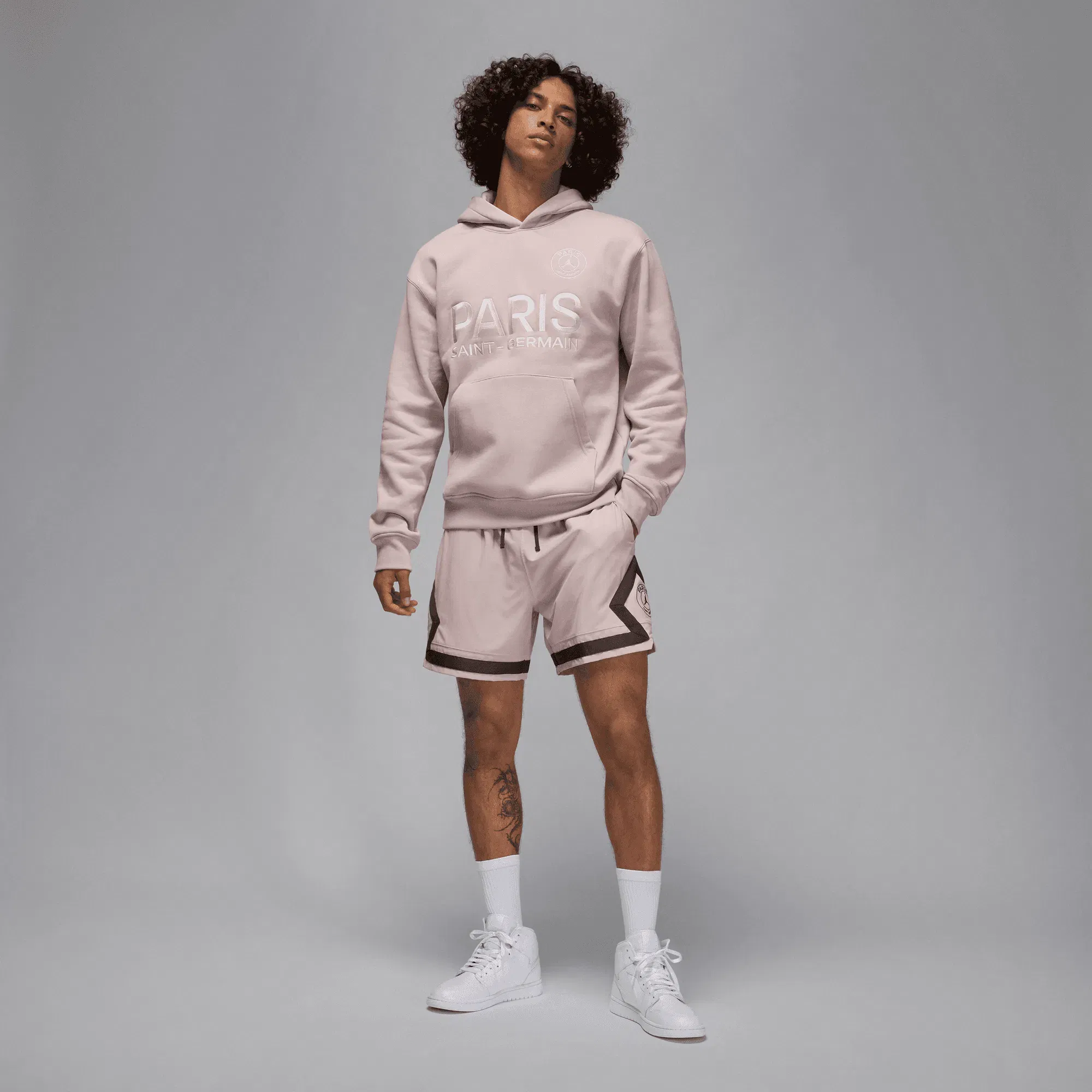 JORDAN PARIS SAINT-GERMAIN DIAMOND SHORTS { ROSE/ANTHRACITE/ANTHRACITE