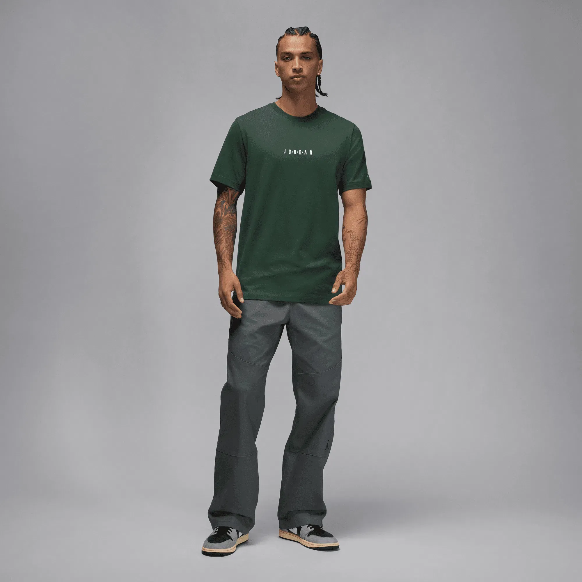 JORDAN JORDAN AIR T-SHIRT { MIDNIGHT GREEN/SAIL/SAIL