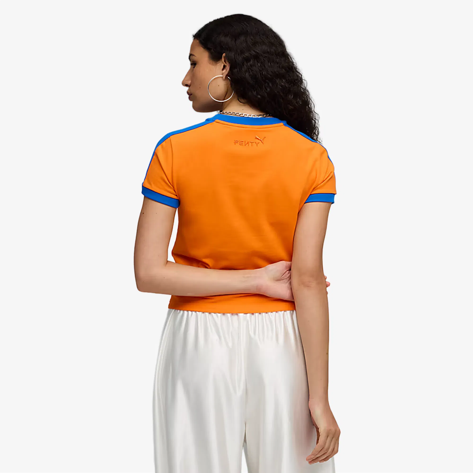 PUMA x FENTY T7 SLIM FIT T-SHIRT { RICKIE ORANGE